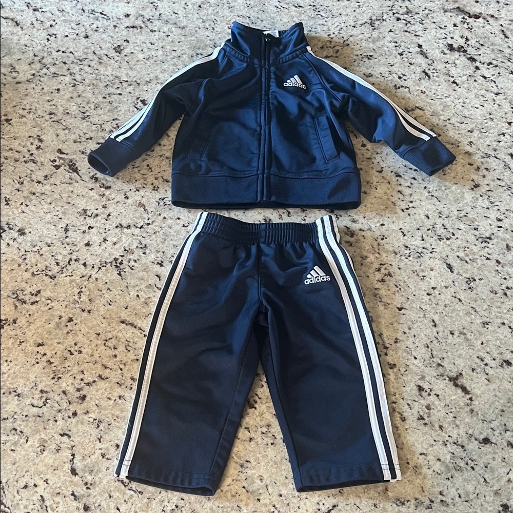 Baby Adidas Dark Blue Tracksuit with White Accents